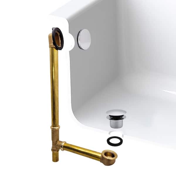 Illusionary 17 GA Brass 22-1/2 in. Bath Waste and Overflow in Polished Chrome