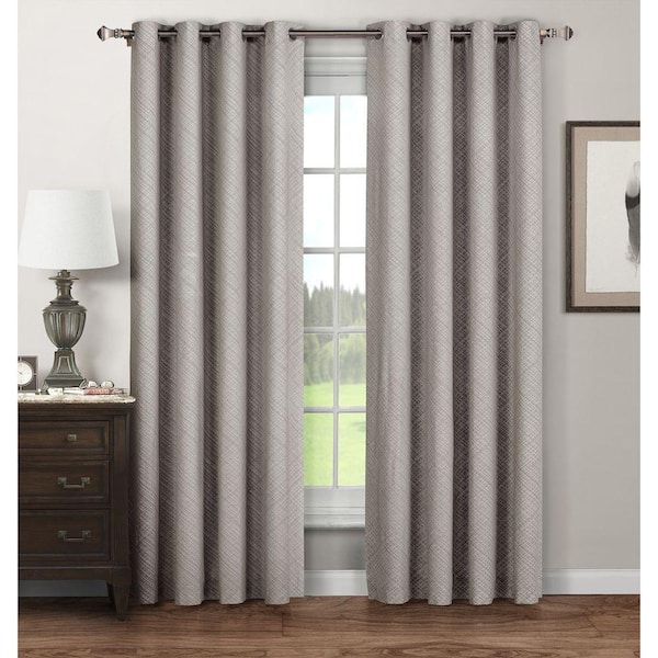 Window Elements Gray Extra Wide Grommet Sheer Curtain - 52 in. W x 96 in. L (Set of 2)