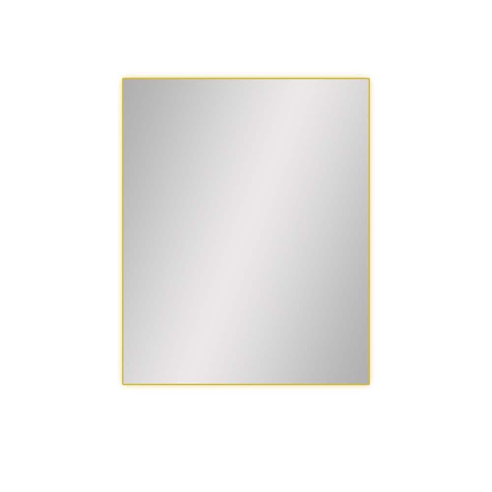 Gold 24 in. W x 30 in. H Rectangle Metal Framed Mirror Modern Design Wall D