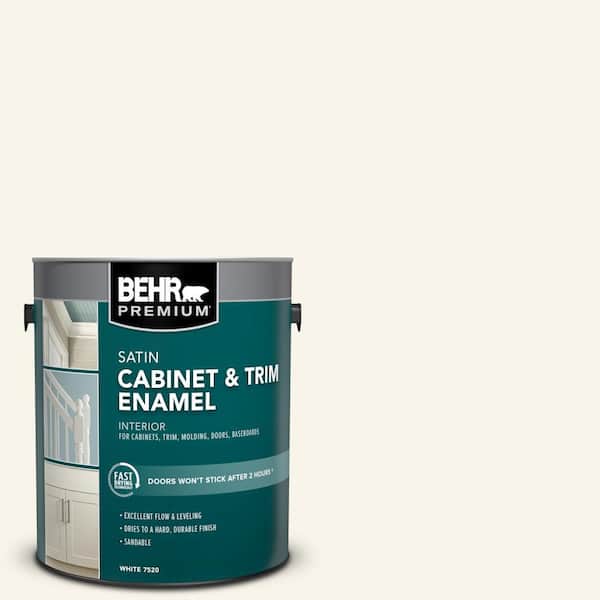 BEHR PREMIUM 1 gal. Designer Collection #DC-005 Natural White Satin Enamel Interior Cabinet, Door & Trim Paint