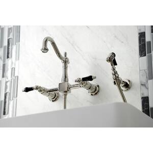Duchess 2-Handle Wall-Mount Kitchen Faucet with Side Sprayer in Polished Nickel