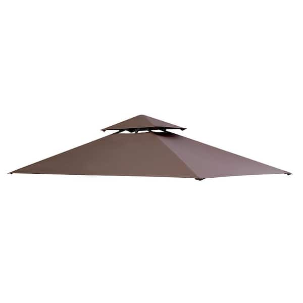 APEX GARDEN 8 ft. x 5 ft. Brown Replacement Canopy Top for Hampton Bay Heathermoore Grill Gazebo