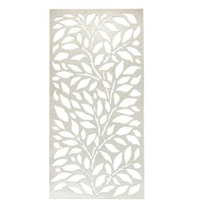 Jungle 70.8 in. x 35.4 in. Swiss Coffee Recycled Polymer Decorative Screen Panel, Wall Decor and Privacy Panel