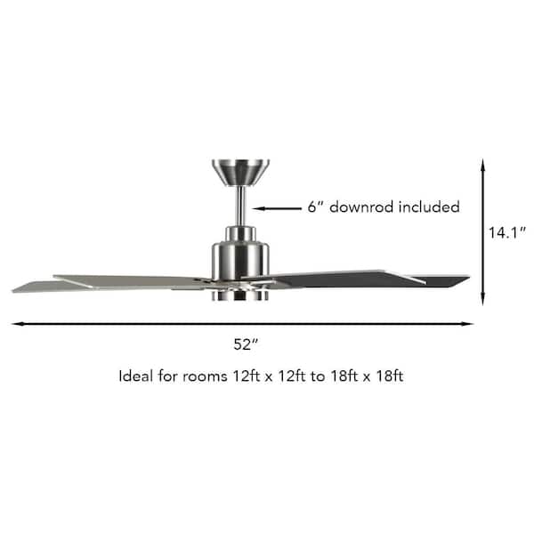 Hampton Bay - Zandra 52 in. White Changing Integrated LED Indoor Brushed Nickel Ceiling Fan w/Light Kit and Remote Powered by Hubspace