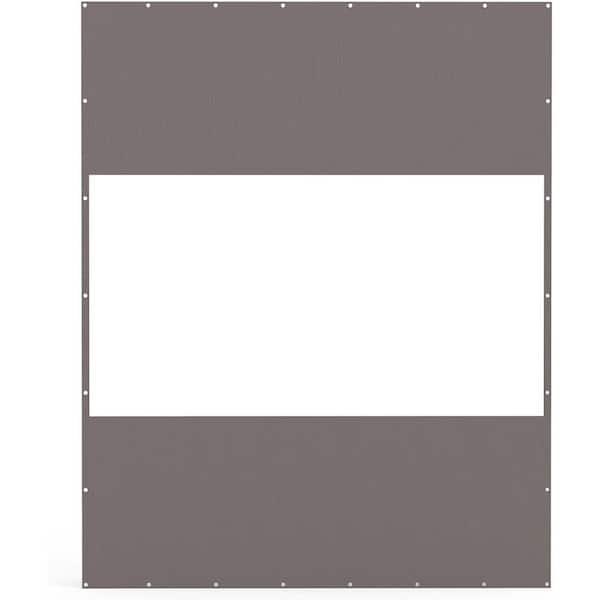 Unbranded 10 ft. H x 8 ft. W Heavy Duty Outdoor Clear Panel Curtain, Waterproof PVC Polyester Curtain in Gray