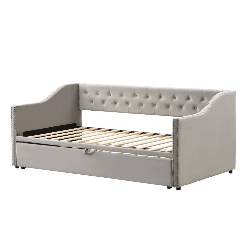 Twin Size Upholstered daybed with Pop Up Trundle, Gray price history on PriceWatchPro