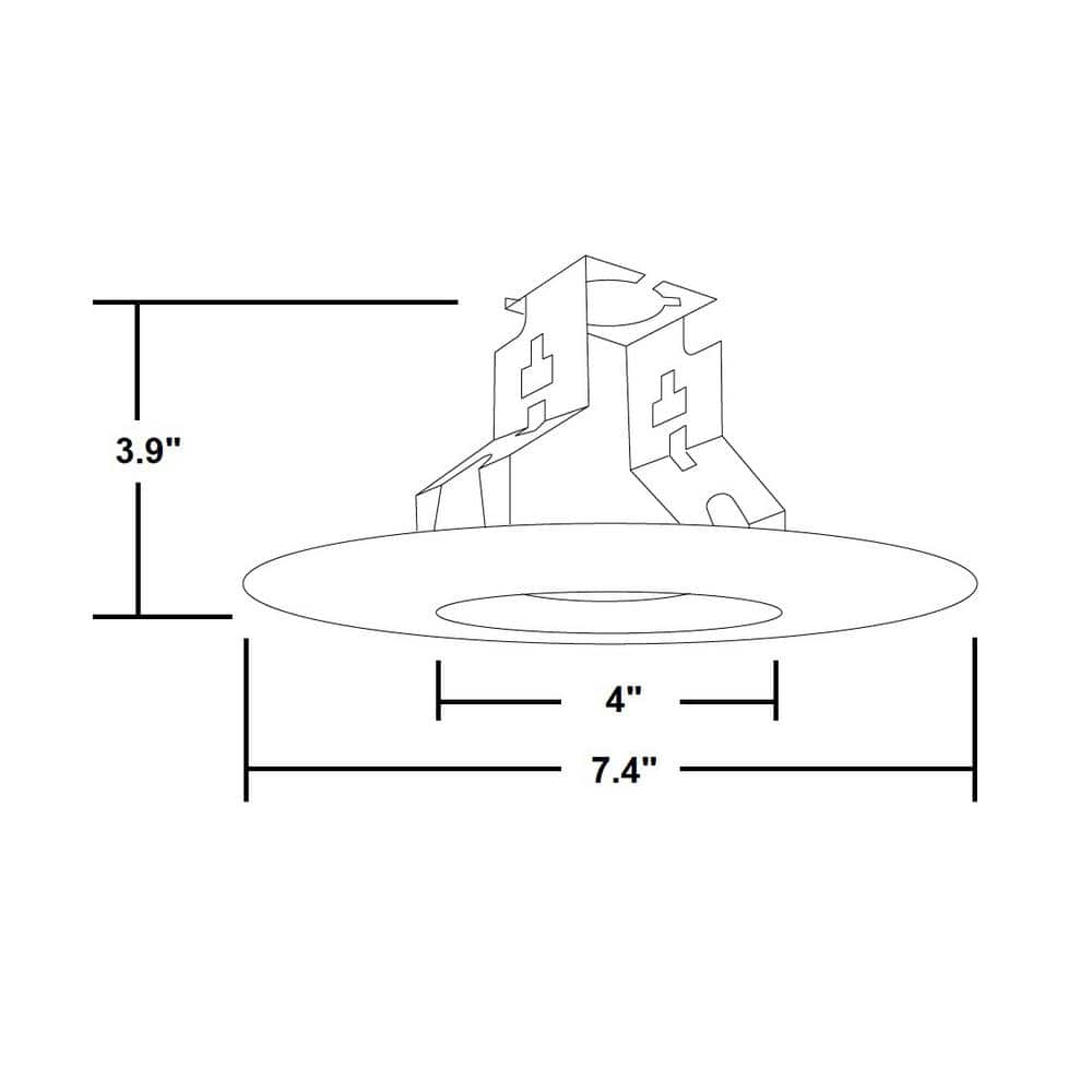 White 6-Inch Circular Open Trim with Socket Bracket