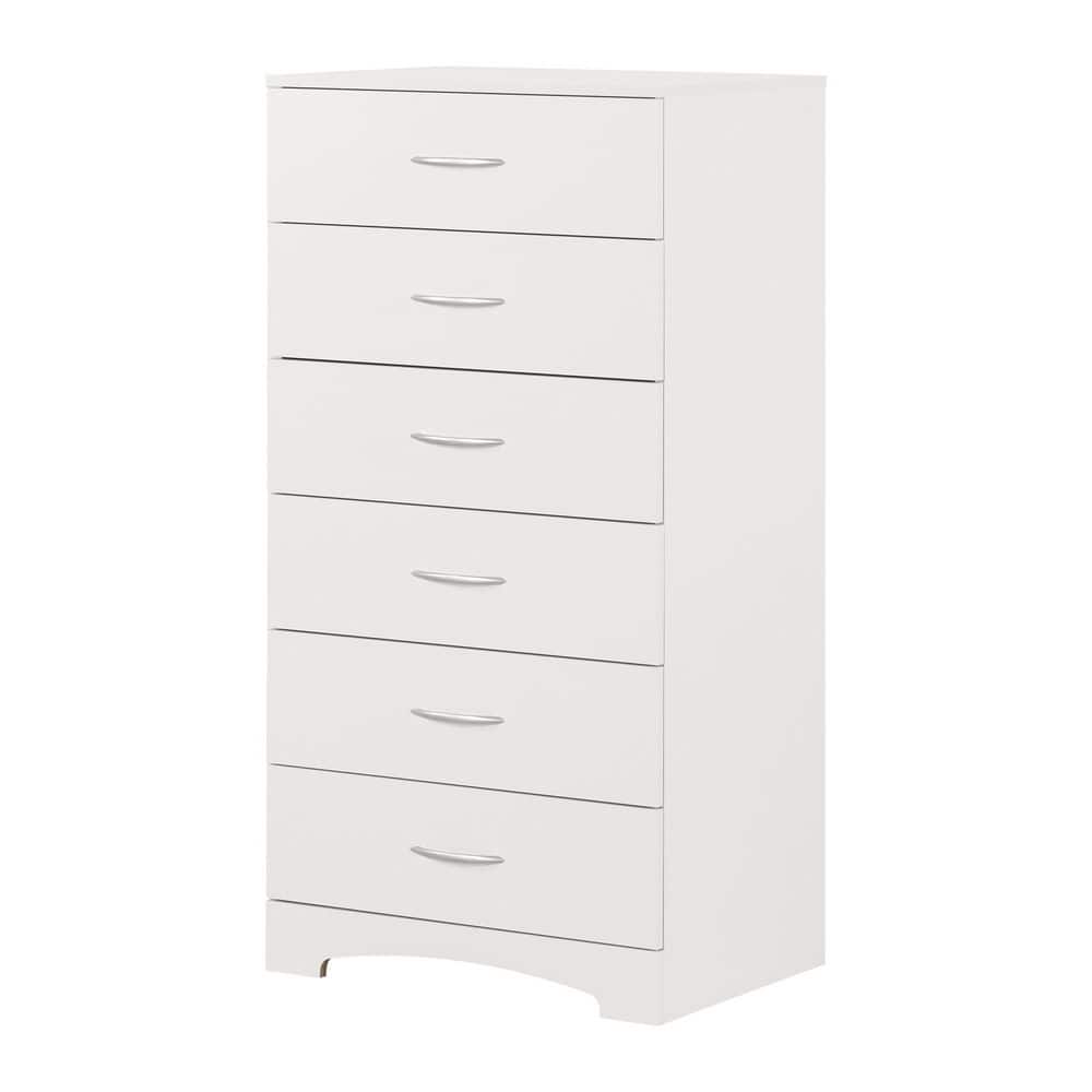Step One Pure White 6-Drawers 26 in. Chest of Drawers