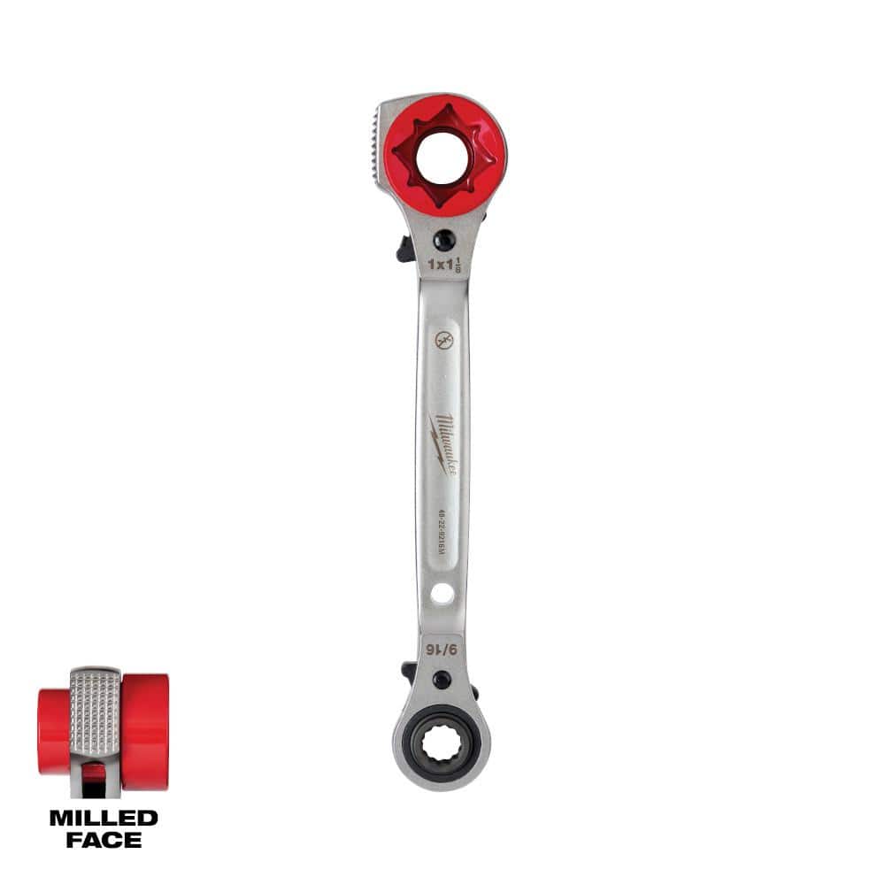 Milwaukee Lineman's 5 in1 Ratcheting Wrench with Milled Strike
