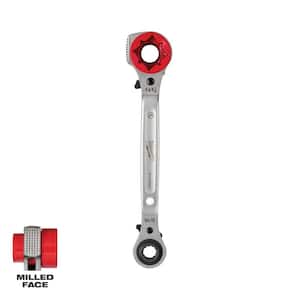 Lineman's 5 in1 Ratcheting Wrench with Milled Strike Face