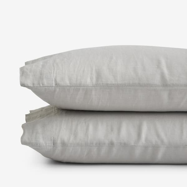 The Company Store Legends Hotel Light Gray Washed Linen Standard Pillowcases (Set of 2)
