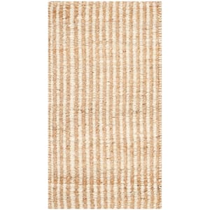Natural Fiber Beige/Ivory Doormat 2 ft. x 4 ft. Striped Area Rug