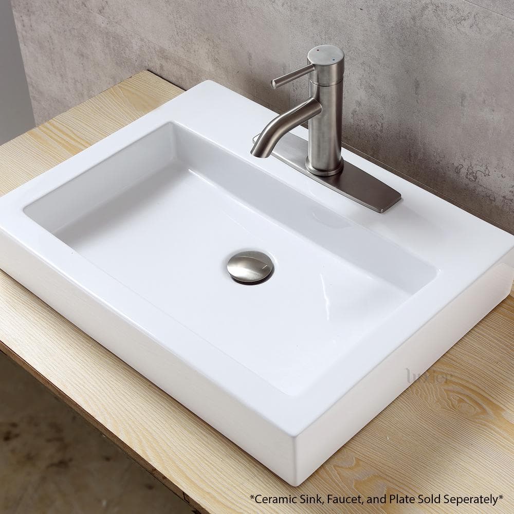 Brushed Nickel Bathroom Sink Push Pop-Up Drain Stopper