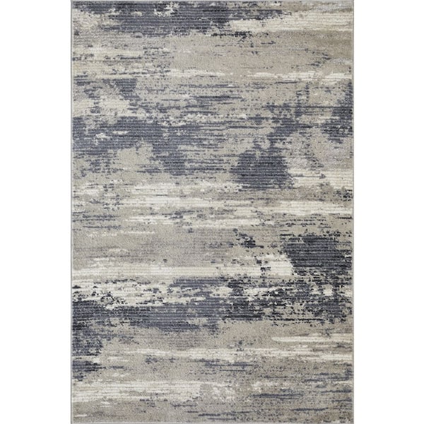 Carleigh Arnald Blue 4 ft. x 6 ft. Abstract Polypropylene Indoor Area Rug