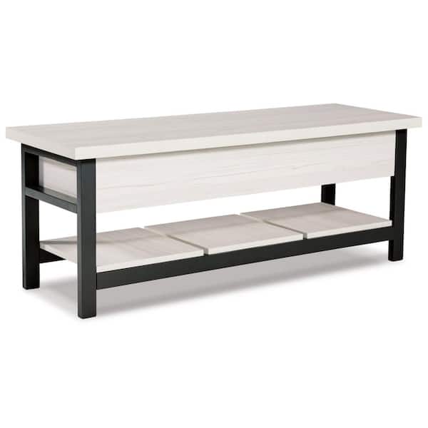 Rhyson White Storage Dining Bench 48 in.