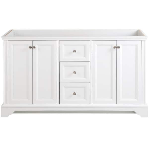 Home Decorators Collection Stratfield 60 in. W x 22 in. D x 34 in. H Bath Vanity Cabinet without Top in White