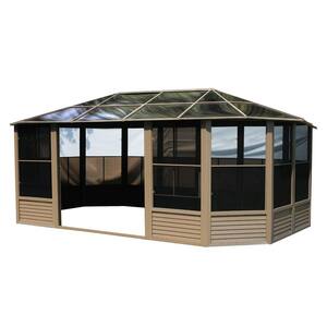 Gazebo Penguin 12 ft. x 18 ft. Florence Solarium Metal Roof Sand ...