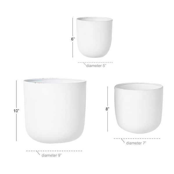 9 in. Small White Metal Indoor Outdoor Floating Wall Planter (3- Pack)
