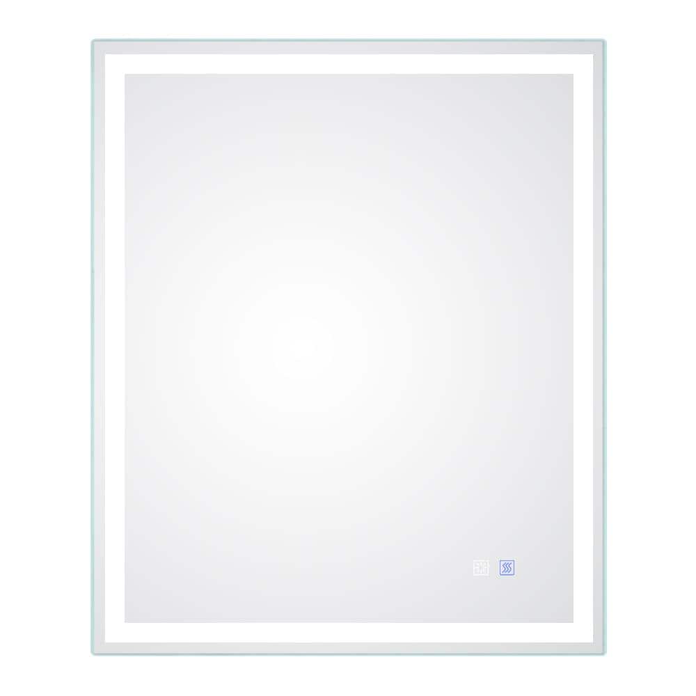 30 in. W x 36 in. H Rectangular Framed Wall Bathroom Vanity Mirror in White