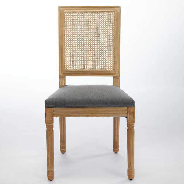 and Walnut Upholstered Fabric Seat Wi...