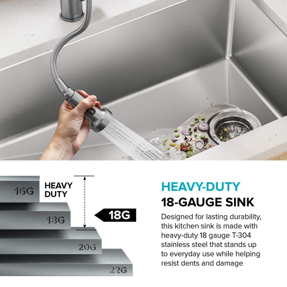 Kraus 32.5" Stainless Steel Single Bowl Drop-In Kitchen Sink