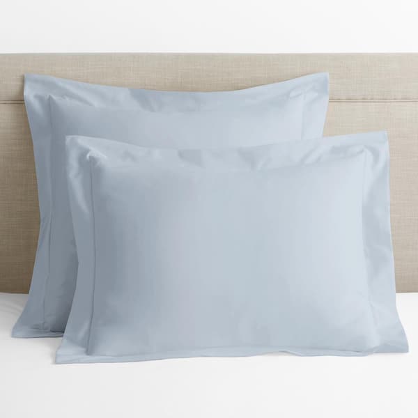 Legends Luxury Sky Blue Solid 600-Thread Count Egyptian Cotton Sateen Standard Sham