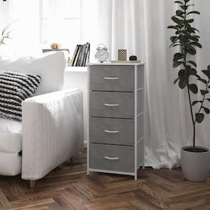 4-Drawer Gray Drawers/White Frame Dresser (37 x 18 x 13)
