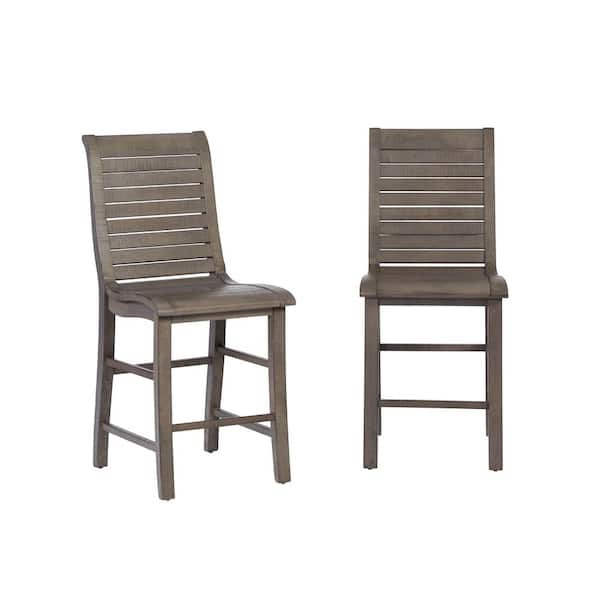 Progressive Furniture Willow Distressed Dark Gray Counter Chairs (2-Count)