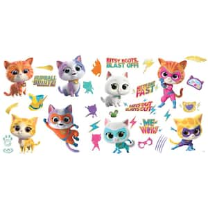 Disney Jr SuperKitties Multicolor 19.5 in. L x 34.24 in. H Wall Decal Kit