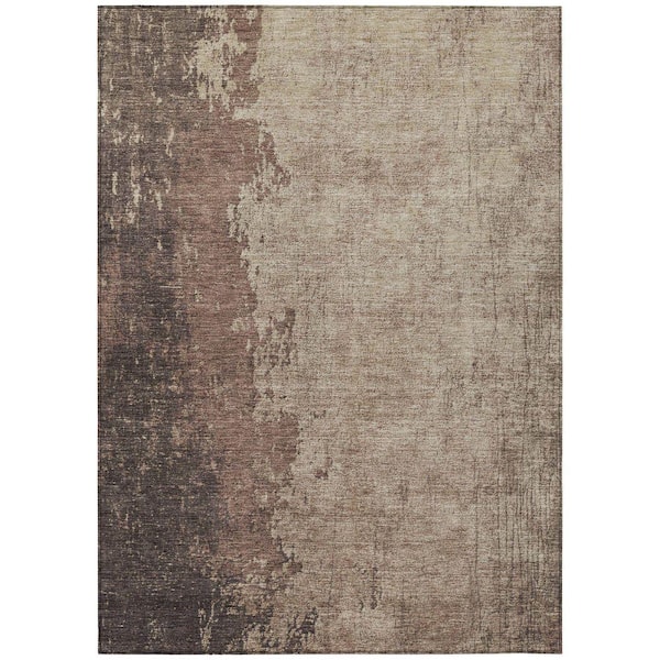 Chantille Machine Washable Indoor/Outdoor Abstract ACN1904 Chocolate 8 ft. x 10 ft. Accent Rug