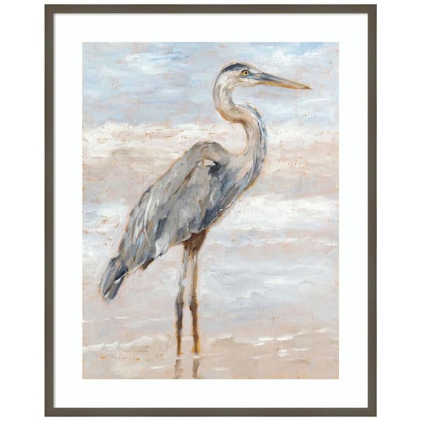 Amanti Art "Beach Heron I" by Ethan Harper 1 Pieceood Framed Giclee Animal Art Print 41 in. x 33 in.