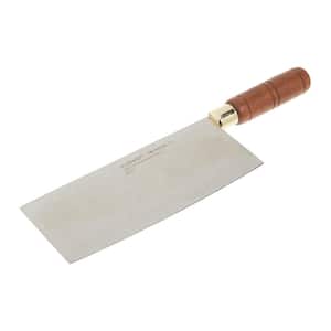8 in. Stainless Steel Blade Chinese Cleaver Knife with Wooden Handle for Home and Restaurant (1-Piece)