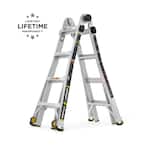 18 ft. Reach MPXW Aluminum Multi-Position Ladder with Wheels, 375 lb. Load Capacity Type IAA Duty Rating