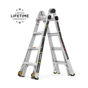 18 ft. Reach MPXW Aluminum Multi-Position Ladder with Wheels, 375 lb. Load Capacity Type IAA Duty Rating