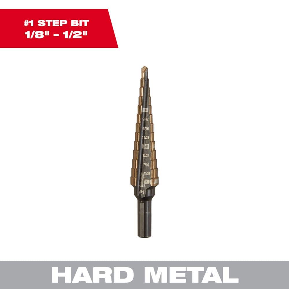 Milwaukee 1/8 in. 1/2 in. 1 Cobalt Step Drill Bit (13Steps) 4889