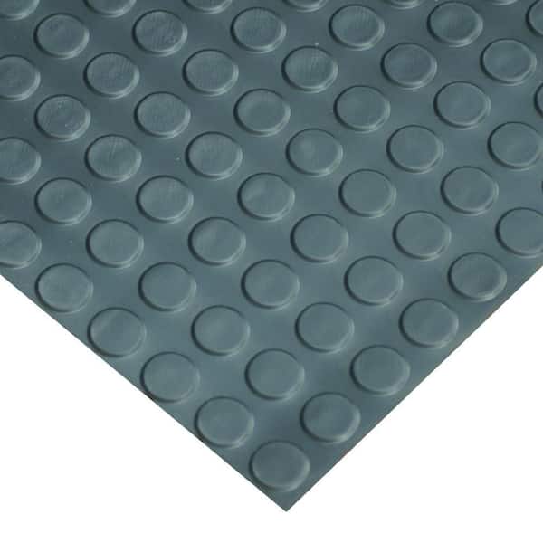 Rubber-Cal Coin-Pattern 3 ft. x 9 ft. Black Thermoplastic Rubber Garage Flooring Rolls