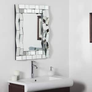 32 in. H x 24 in. W Contemporary Bathroom Vanity Wall Mirror with Dual Mounting Hardware