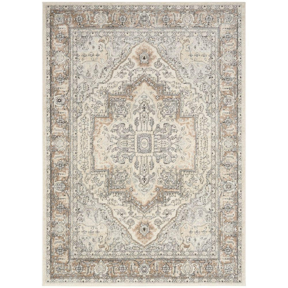 Concerto Ivory Navy 5 ft. x 7 ft. Center medallion Traditional Area Rug price history on PriceWatchPro
