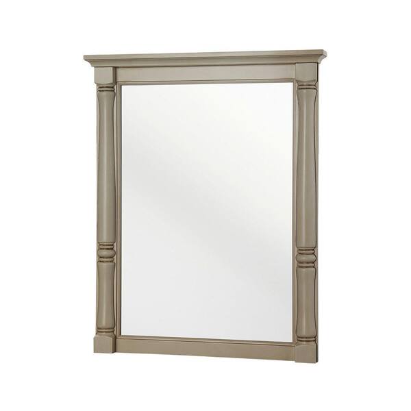 Home Decorators Collection Albertine 30 in. H x 24 in. W Framed Wall Mirror in Creamy White