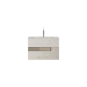 Vision 24 in. W x 18 in. D Bath Vanity in Abedul with Ceramic Vanity Top in White with White Basin and Sink