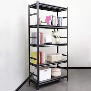 Heavy Duty 72 in. H 5-Shelf Black Metal Pantry Organizer Garage Storage Rack Metal Shelving with Adjustable Shelves