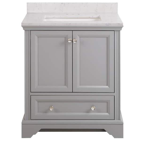 Home Decorators Collection Stratfield 31 in. W x 22 in. D x 39 in. H Single  Sink Bath Vanity in Sterling Gray with Pulsar Stone Composite Top  SF30P2V10-ST - The Home Depot