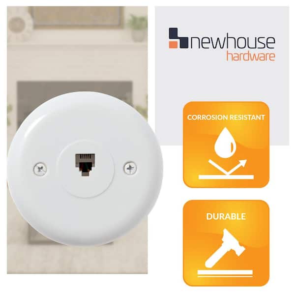 Commercial Electric 1 Gang 1-Line Wall Jack Wall Plate, White (3-Pack) B216W003 - View #6