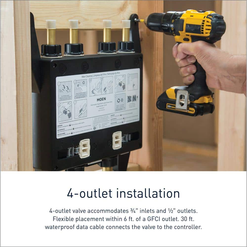 Moen Black 4-Outlet Digital Thermostatic Shower Valve