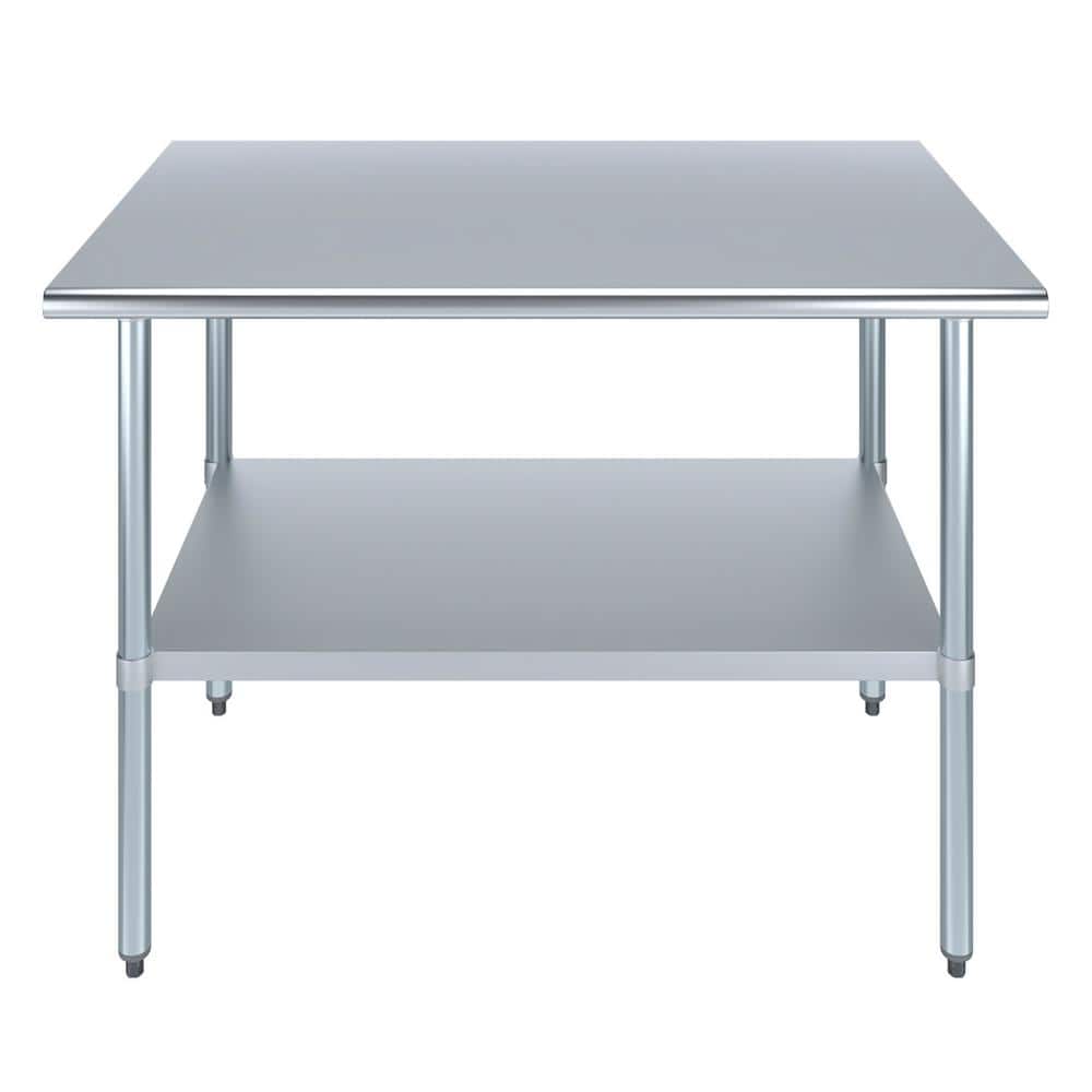 48" Stainless Steel Work Table with Galvanized Undershelf