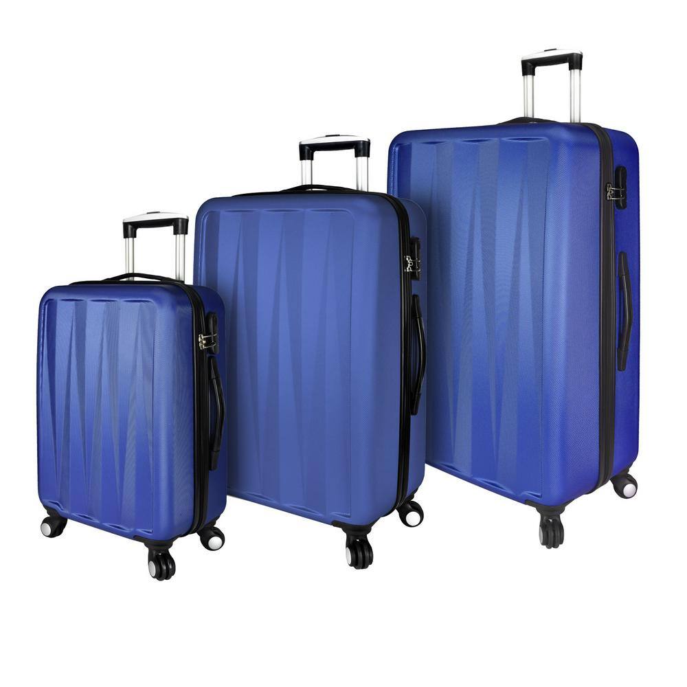 ELITE LUGGAGE Hardside 3-Piece Spinner Luggage Set, Blue EL09078N - The ...