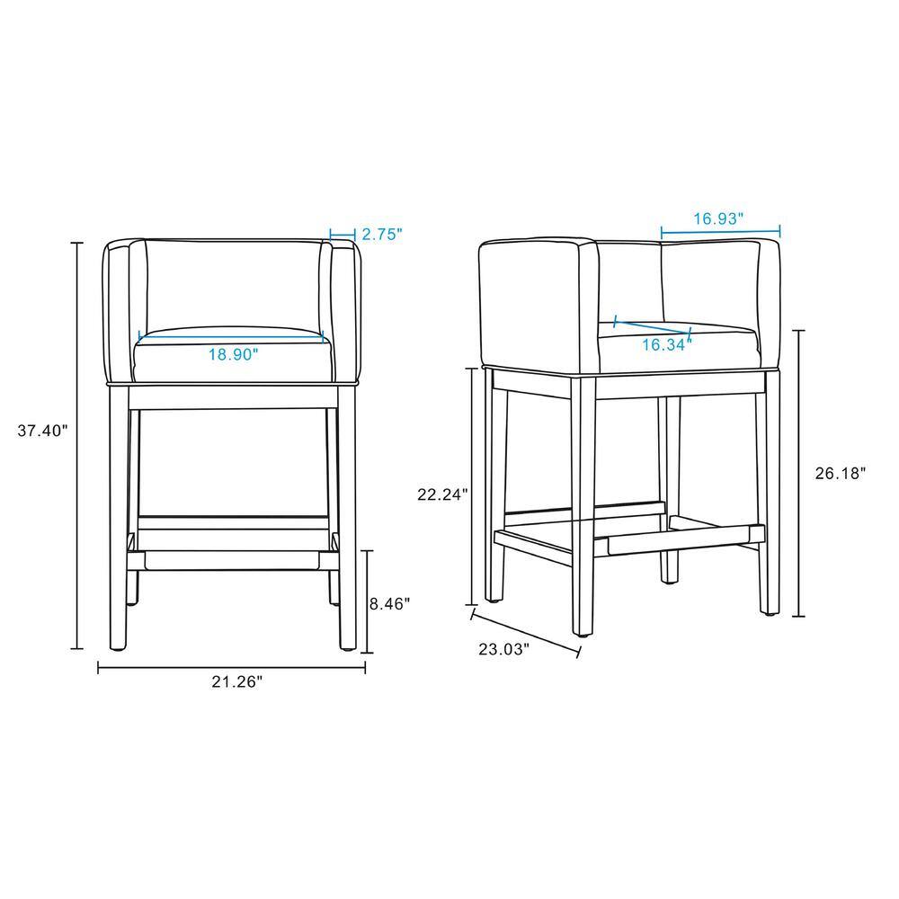 Kingsley Camel Leather and Walnut Wood Counter Height Bar Stools, Set of 3