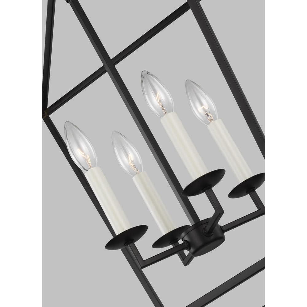 Midnight Black 4-Light Candelabra Torpedo Pendant
