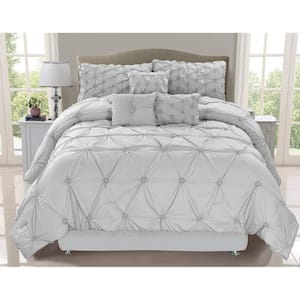 Gray Solid Color Queen Polyester Comforter Only