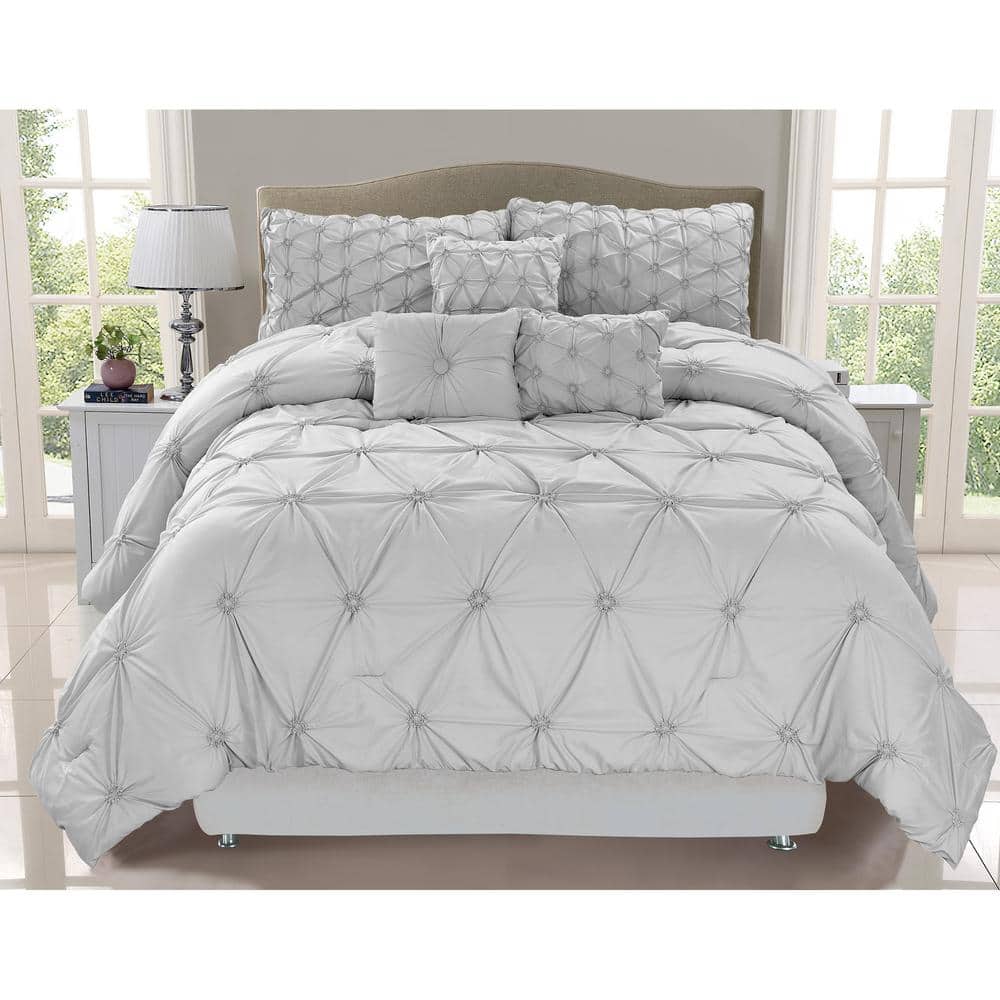Gray Solid Color King Polyester Comforter Only